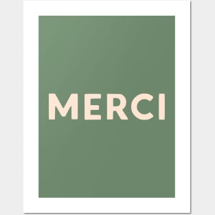 Merci Retro French Hand Lettering Posters and Art